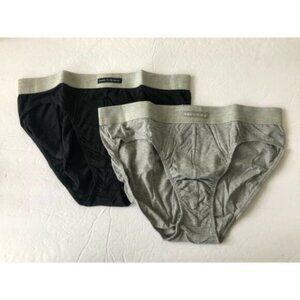 Delta Men's 2 pc Underwear Panties Mini Slip Cotton Black Grey Sz L